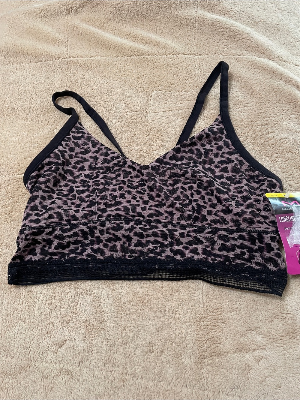 Maidenform Leopard Print Bralette in Mauve and Black